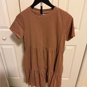 Old Navy Short Sleeve Tiered  Dress - Rust Brown